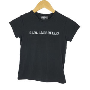 Karl Lagerfeld Kids Black Spellout Logo Tee 10